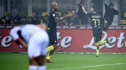 Marcelo Brozovic mencetak dua gol kemenangan Inter Milan atas Torino pada laga pekan ke-16 Serie A di Giuseppe Meazza, Minggu (11/12/2016). (AFP/Filippo Monteforte)