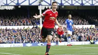 Manchester United's Ander Herrera celebrates scoring their second goal Action Images via Reuters / Carl Recine