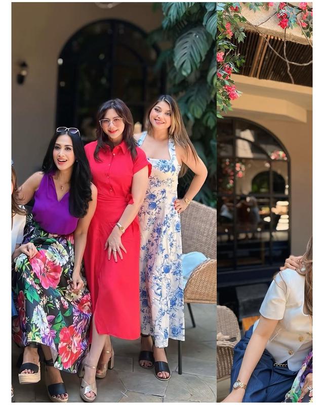 6 Potret Sarah Azhari mudik ke Indonesia, bahagia bisa reuni bareng artis sinetron 90-an