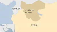 Lokasi serangan udara di Suriah. (BBC)