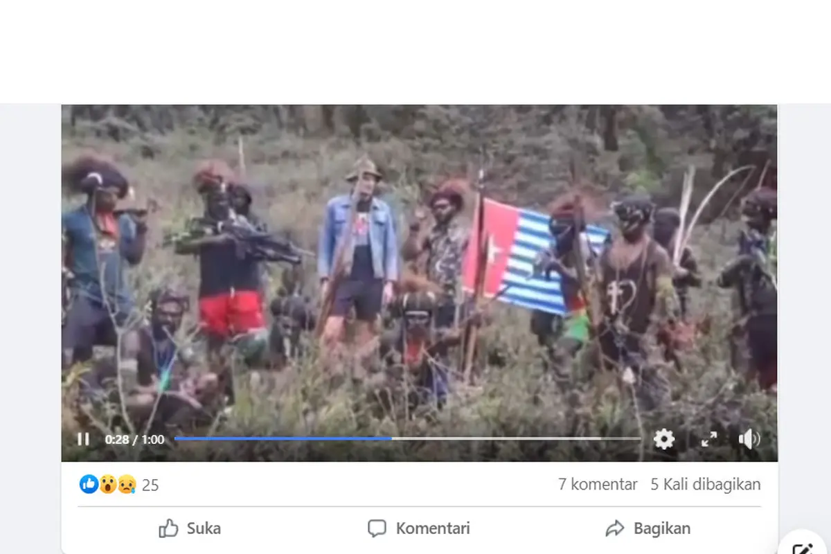 Tangkapan layar klaim video pilot pesawat Susi Air yang disandera KKB