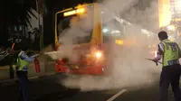 Bus Transjakarta Terbakar di Bundaran HI, Penumpang Dipindahkan