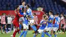 Para pemain Napoli merayakan kemenangan usai mengalahkan Juventus pada laga final Coppa Italia di Stadion Olympic, Roma, Rabu (17/6/2020). Napoli menjadi juara setelah berhasil menang lewat adu penalti atas Juventus dengan skor 4-2.(AP/Andrew Medichini)