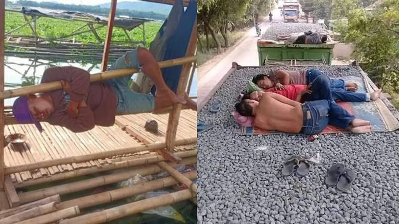 6 Potret Orang Tidur di Tempat Bebahaya Ini Bikin Merinding