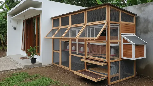 Ide Kandang Ayam Semi Terbuka dengan Ventilasi Maksimal di Samping Rumah Anti Bau Model Minimalis dengan Ventilasi Teritegrasi