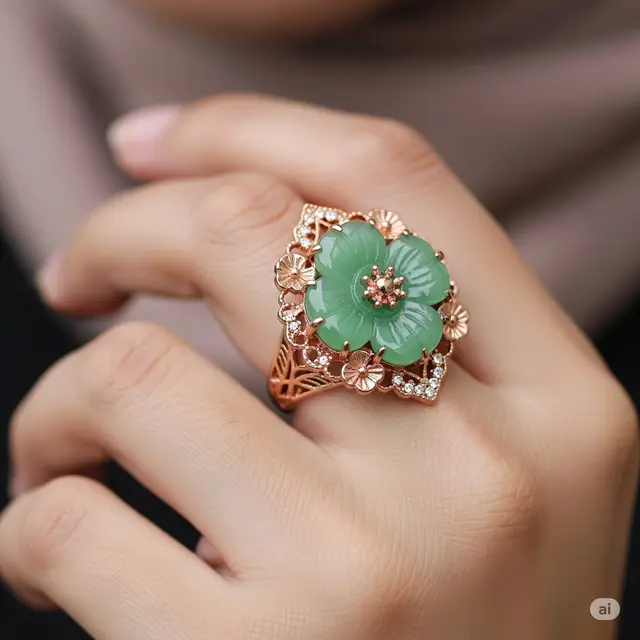 Model Cincin Emas Batu Akik Wanita. Foto: Gemini
