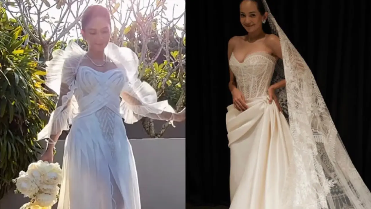 Adu Gaya Gaun Jessica Mila dan Enzy Storia saat Resepsi Pernikahan di Bali