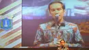 Presiden Terpilih Jokowi saat menyampaikan ucapan perpisahan di atas panggung, Jakarta, (16/10/14). (Liputan6.com/Herman Zakharia)