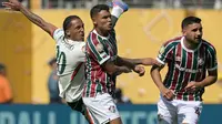 Pemain Chelsea, Joao Pedro mencetak gol ke gawang Fluminense pada semifinal Piala Dunia Antarklub 2025 hari Rabu (09/07/2025) dini hari WIB. (JUAN MABROMATA / AFP)