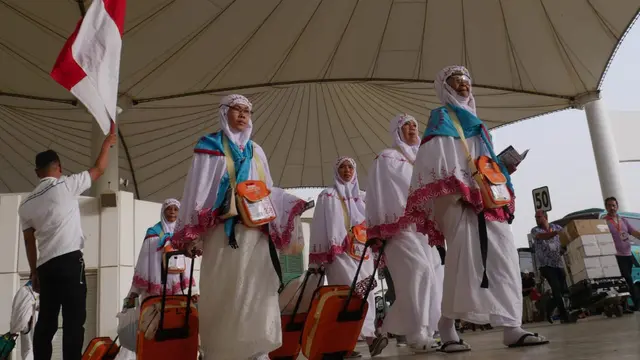 Jemaah haji tiba di Bandara King Abdulaziz, Jeddah. Darmawan/MCH