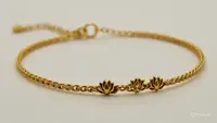 Gelang Serut Ornamen Bunga Lotus/AI
