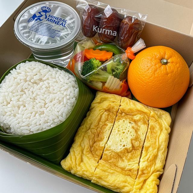 4. Nasi Timbel Telur Dadar dan Tumis Sayur