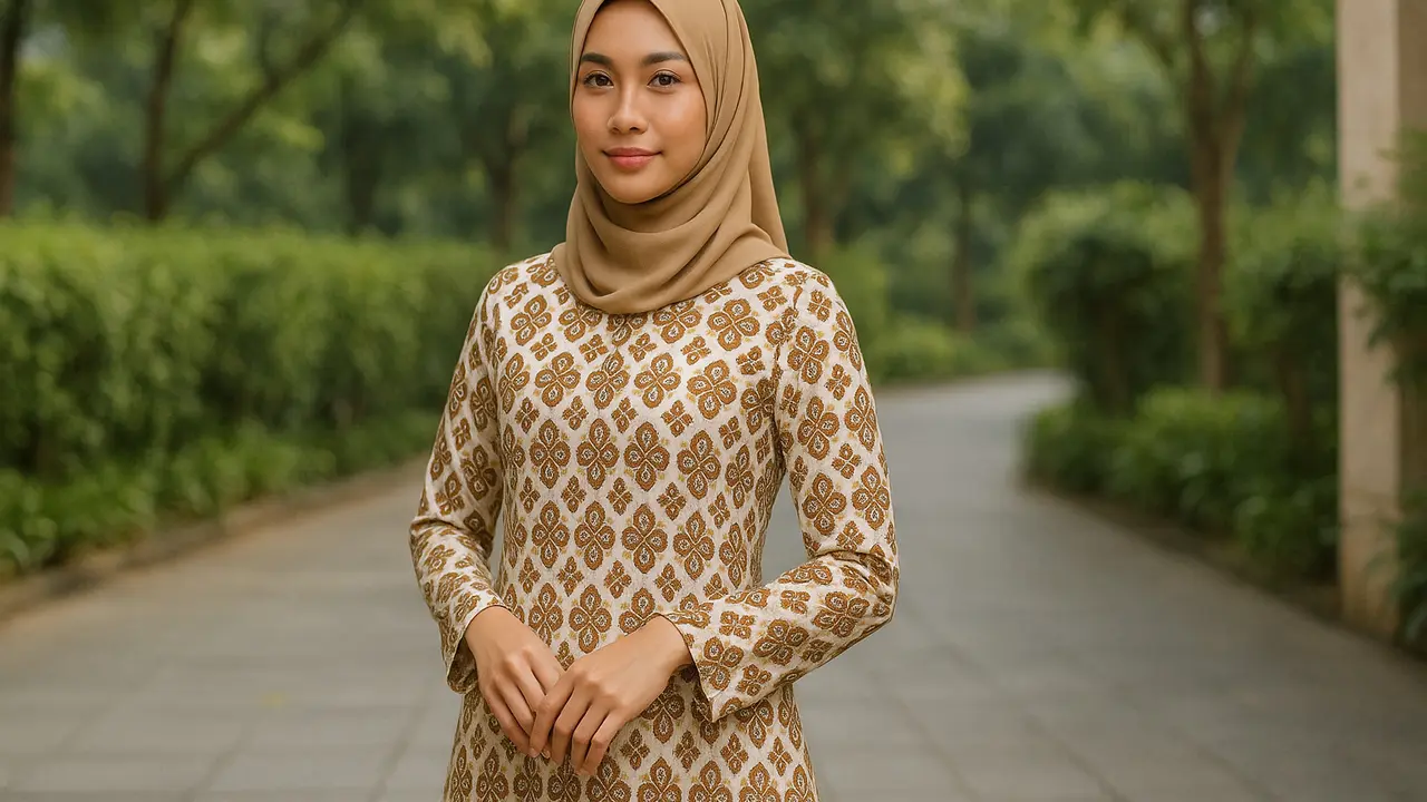 10 Model Gamis Motif Etnik atau Tradisional, Elegan dan Tetap Kekinian