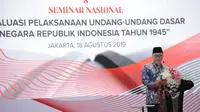 Ketua MPR Zulkifli Hasan saat memperingati hari konstitusi Indonesia. (Moch Harun Syah)