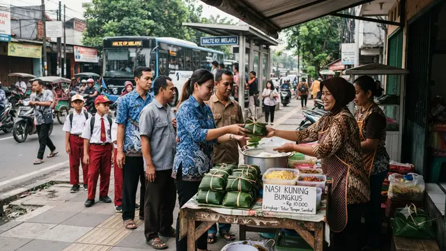 Jual Nasi Kuning Bungkus Daun