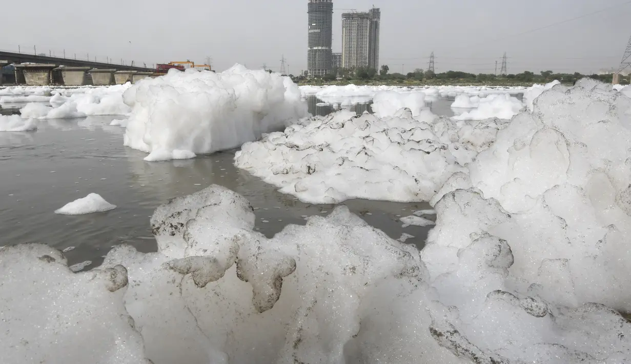 Pengadilan di bagian utara India memberikan status hukum kepada Sungai Gangga dan Yamuna layaknya seperti ‘manusia yang hidup.’ New Delhi, Sabtu (8/7). Siapa saja mencemari sungai kini dianggap telah melukai manusia. (DOMINIQUE FAGET / AFP)