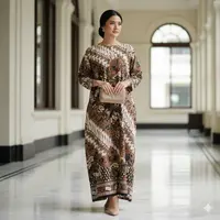 7 Inspirasi Gamis Batik Motif Parang untuk Seragam Organisasi Wanita Resmi, Tampilan Elegan dan Berwibawa (Foto: Gemini AI)
