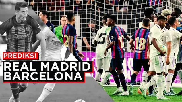 Berita Motiongrafis tentang Prediksi Pertandingan Real Madrid Vs Barcelona, Duel Panas Merebutkan Puncak Klasemen dalam Tajuk El Clasico.