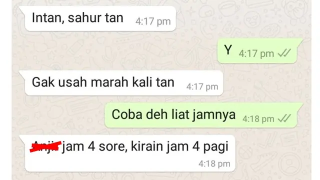 5 Chat Kelewat Sahur Puasa Ramadhan Ini Bikin Tepuk Jidat