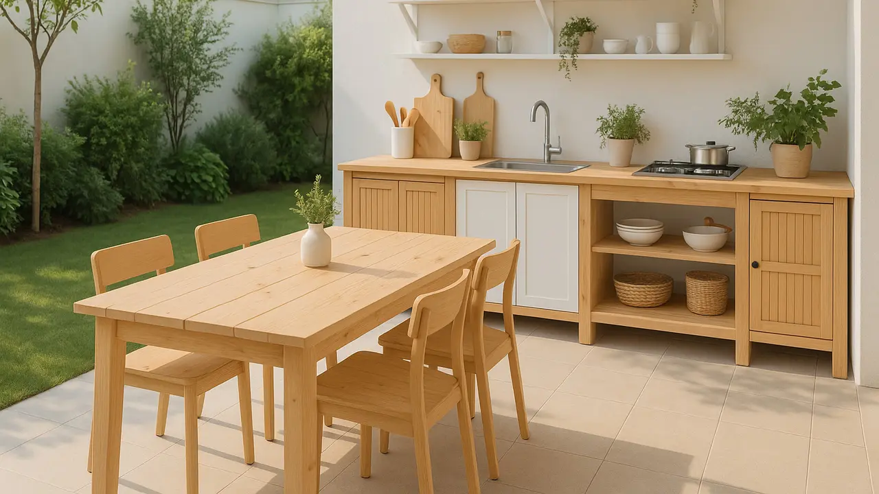 Model Rumah Sederhana dengan Dapur Outdoor (Foto: ChatGPT)