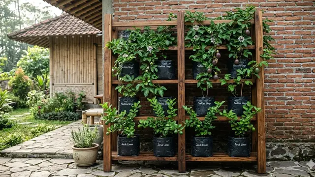 Ide Taman Buah Minimalis di Rumah Kecil. AI
