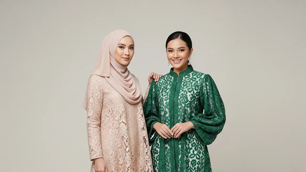 7 Inspirasi Baju Pesta Brokat Setelan Celana untuk Tampilan Elegan