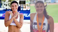 Michelle Jenneke pemanasan lari yang tak biasa, yang menggabungkan tarian dan pose dalam dunia model. (sumber: Instagram)