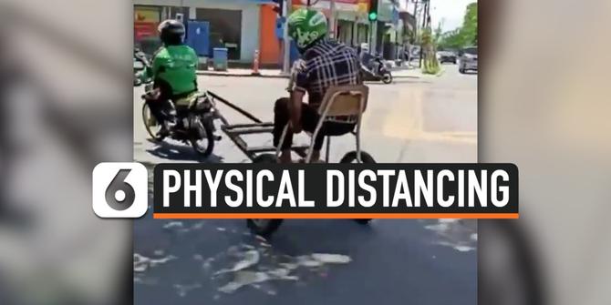 VIDEO: Kocak, Langkah Unik Physical Distancing Ala Driver Ojol