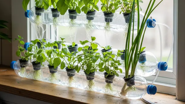 Ide Kebun Hidroponik Pakai Botol Plastik Bekas (AI)