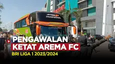 Berita video, skuad Arema FC tiba di Gelora Bung Tomo dengan mengendarai bus dan pengawalan yang ketat pada Sabtu (23/9/23).
