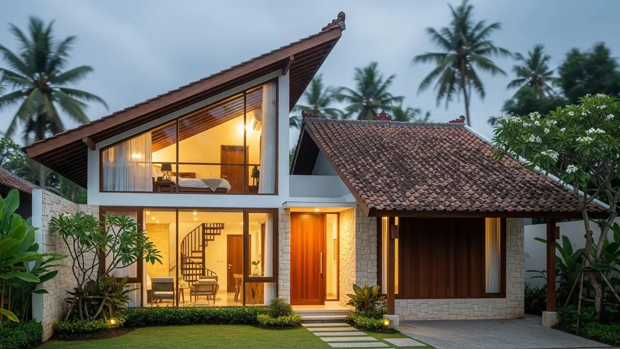 Desain Rumah Mini Modern dengan Mezzanine