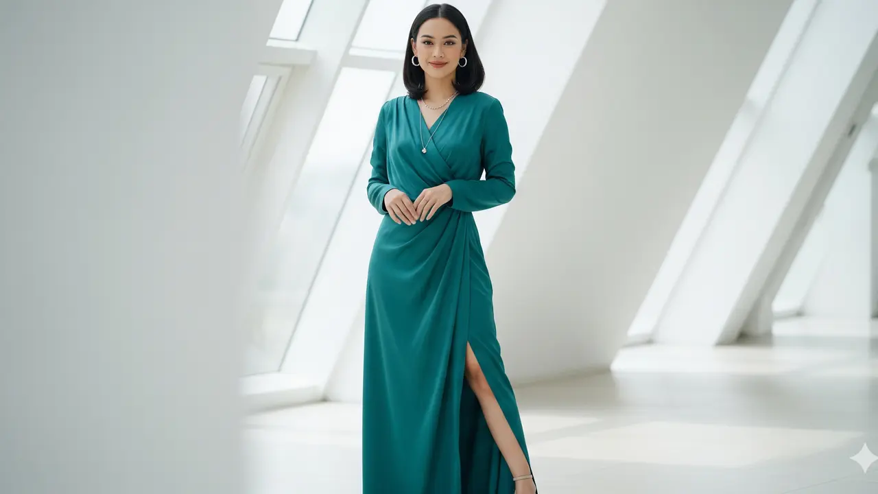 Long Dress Belah Depan yang Sopan (Foto: Gemini)