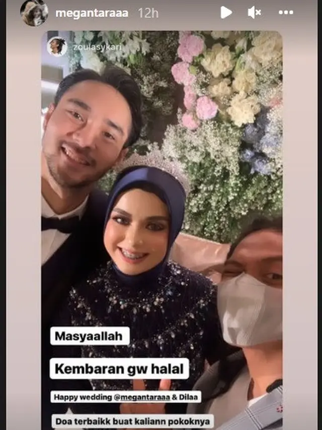 Zoul Asykari  hadir di resepsi pernikahan Achmad Megantara  (Foto: Instagram/@megantaraaa)