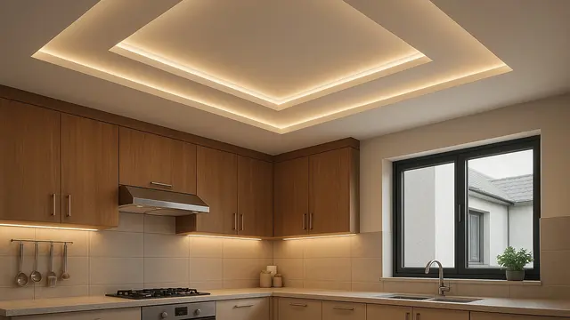 7 Model Plafon PVC Dapur dengan Lampu LED Tersembunyi, Bikin Ruangan Lebih Elegan dan Modern
