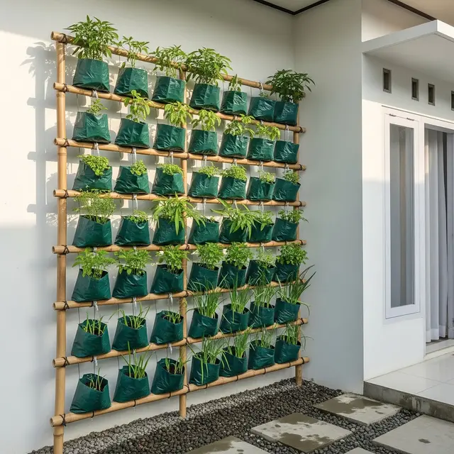 9 Desain Kebun Sayur Vertikal dari Kantong Kresek, Solusi Mandiri Pangan di Lahan Sempit