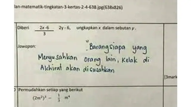 6 Jawaban Murid Pasrah di Soal Ulangan Esai Ini Bikin Elus Dada