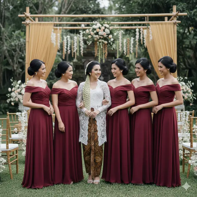 8 Model Baju Bridesmaid Burgundy: Tampilan Elegan, Serasi, dan Menawan di Hari Pernikahan