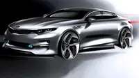 Kia Motors, pabrikan otomotif asal Korea Selatan, resmi merilis sketsa pertama untuk all-new 2016 Kia Optima (Foto: carscoop.com)