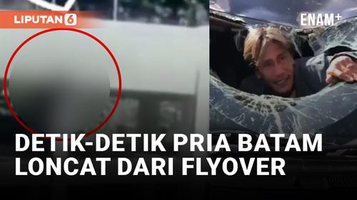 VIDEO: Diduga Mabuk, Pria Loncat dari Flyover Pelabuhan Batam