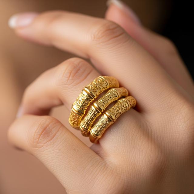 Inspirasi Cincin Emas Model Bambu (Image by Gemini AI)