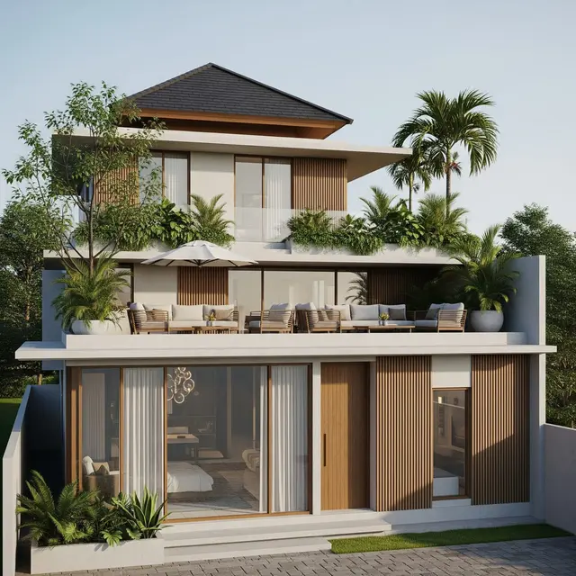 Model Rumah Sederhana Tapi Mewah dengan Atap Datar dan Rooftop