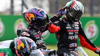 Duo Aprilia: Jorge Martin dan Marco Bezzecchi diyakini bakal bersaing jadi juara dunia MotoGP 2026. (X/Aprilia)