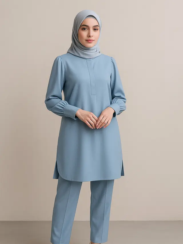 12 Model Busana Muslimah 1 Warna yang Ngetren di 2025, Tampilan Simpel tapi Elegan