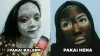 6 Potret Orang Salah Kira Pakai Masker Ini Kocak (sumber: 1cak FB Cherry.tattuu.5)