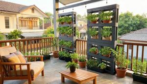 Desain Balkon Rumah yang Bisa Jadi Kebun Sayur Mini (Foto: Gemini)