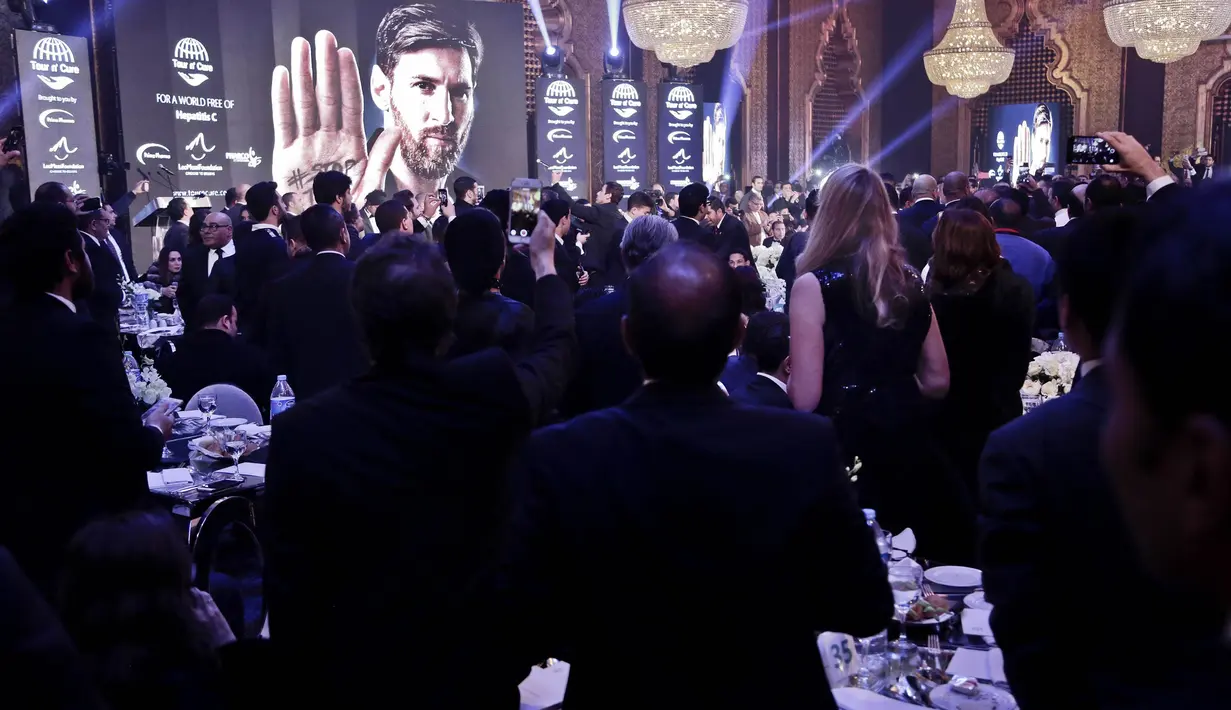 Dengan menjadikan Lionel Messi duta, pemerintah Mesir berharap pada 2030 mendatang penyakit Hepatitis C sudah dapat dikendalikan. (AP/Nariman El-Mofty)
