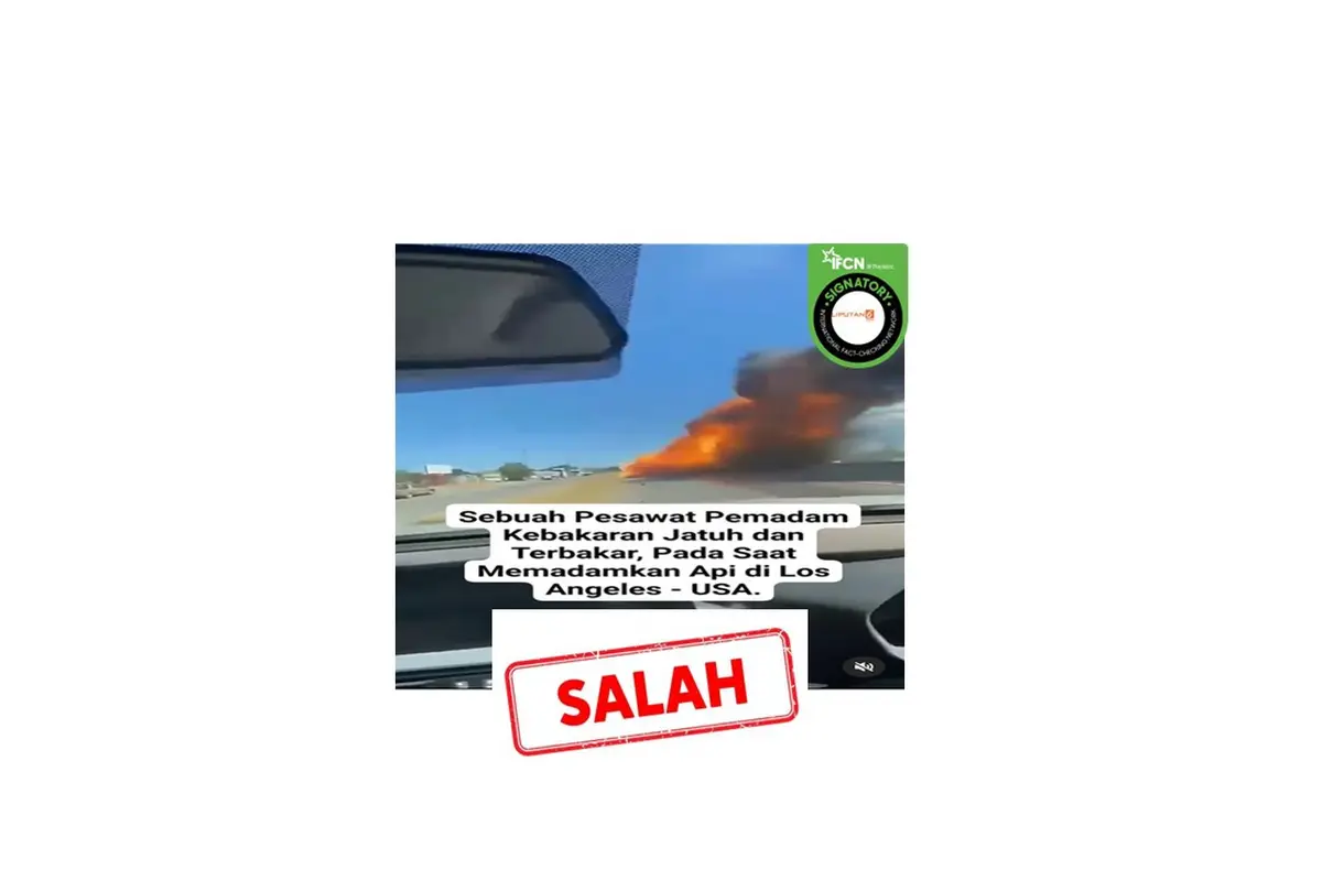 Cek fakta pesawat pemadam kebakaran jatuh di California, AS