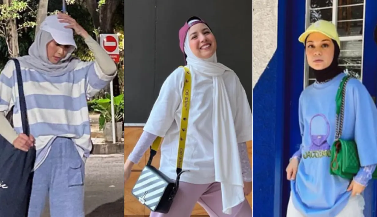 <p>Oversize kaos jadi salah satu pakaian yang sangat wajib dimiliki para penggunan hijab. Beberapa publik figure ini pun mengenakan oversize kaos sebagai ootdnya, yuk intip untuk menginspirasimu.</p>