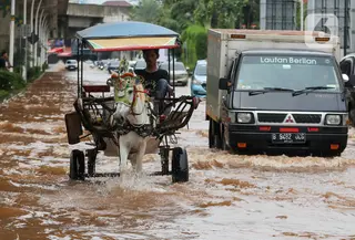 Sebelumnya, hujan deras yang mengguyur Jakarta sejak Selasa (28/1) hingga Rabu (29/1/2025) menyebabkan genangan air di sejumlah wilayah. (Liputan6.com/Herman Zakharia)