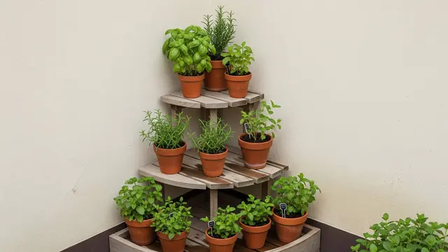 Desain Kebun Mini Portable dengan Rak Roda